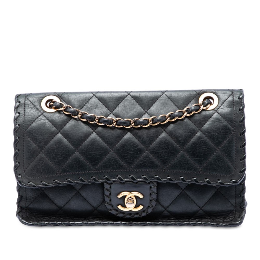Pre-Loved Chanel Medium Quilted Iridescent Calfskin Happy Stitch Flap